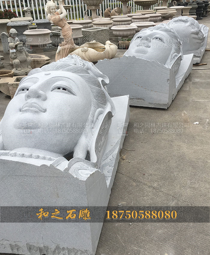 石雕觀音頭部雕刻